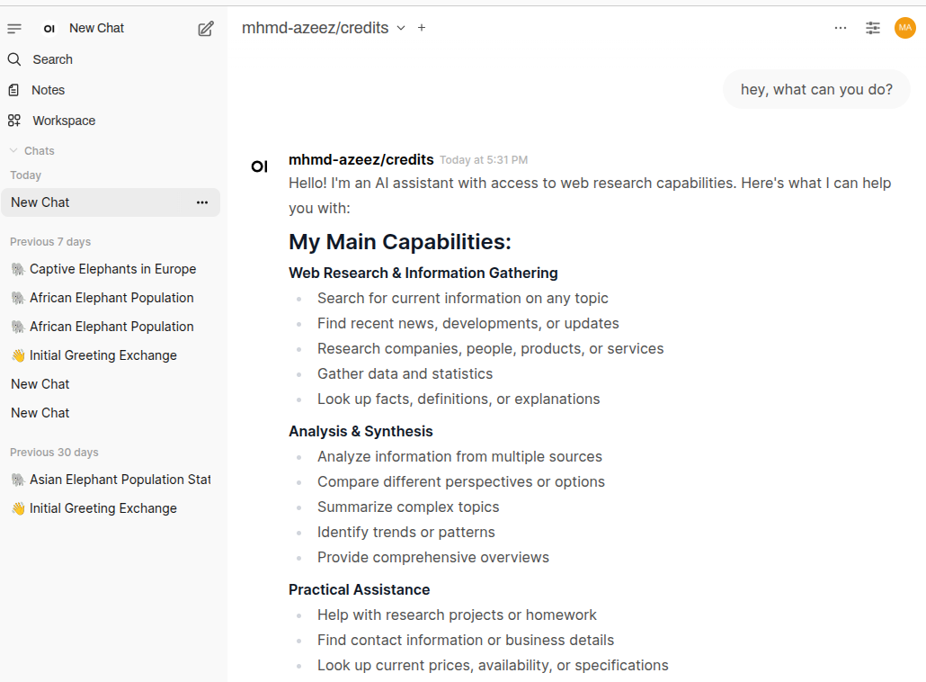 Open WebUI with mcp.run configured
