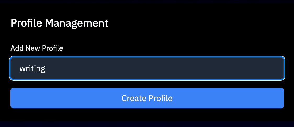 Managing your profiles